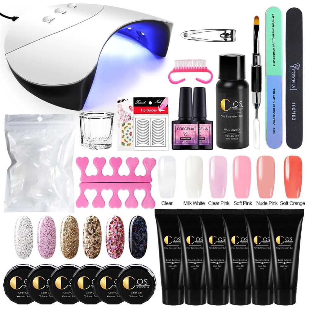 COSCELIA Manicure Set For Nail Kit 36W UV Lamp Dryer Nail Set Gel