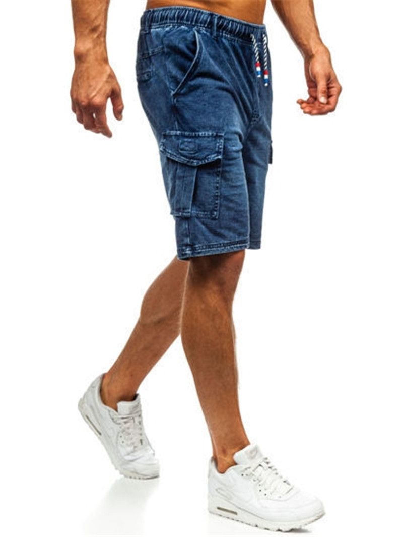 mens elasticated denim shorts