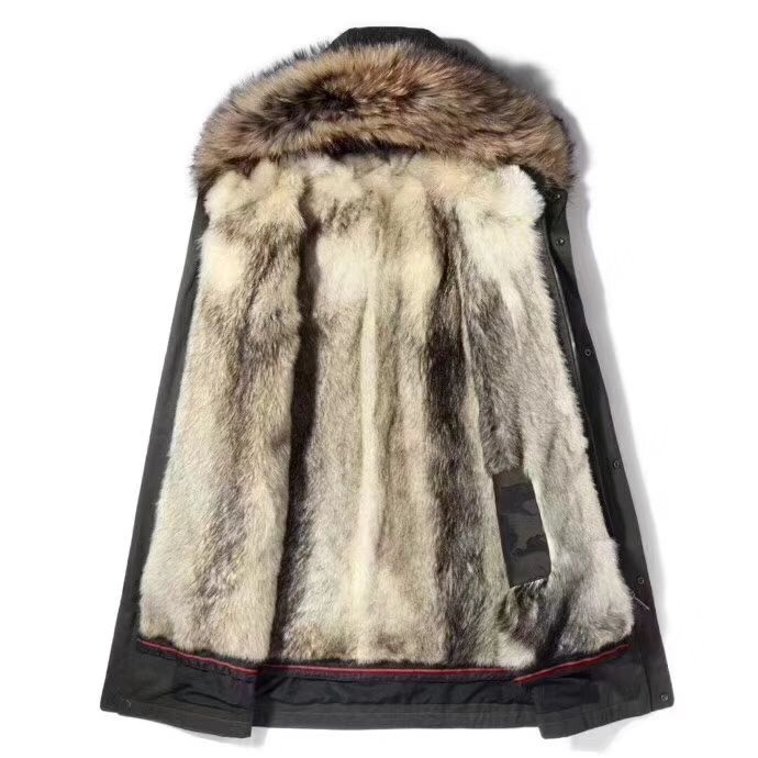 Natural Coyote Fur Lining Long Parka 