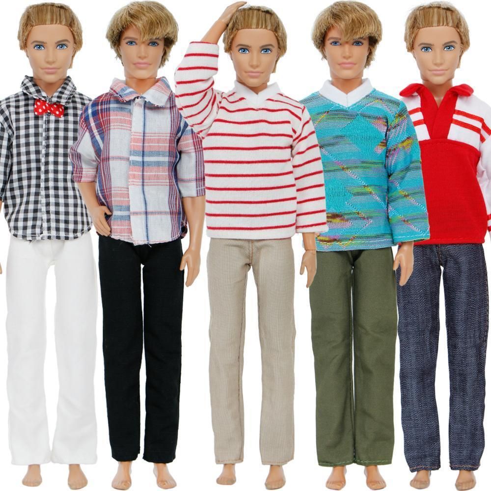 Ken Doll Gift 2 Fashion Outfits T-Shirt Jeans Pant Casual Men Clothes For 12 in