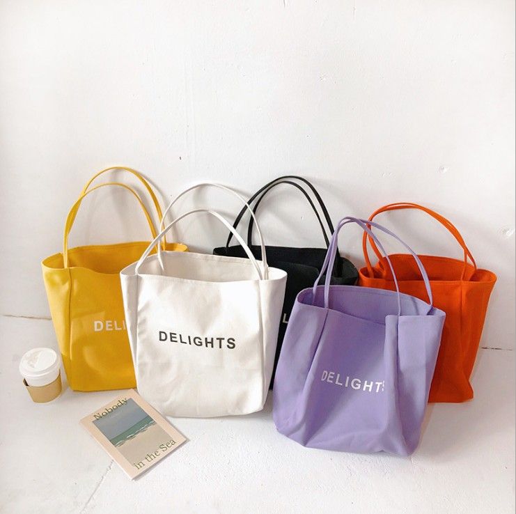 korean style canvas tote bolsa