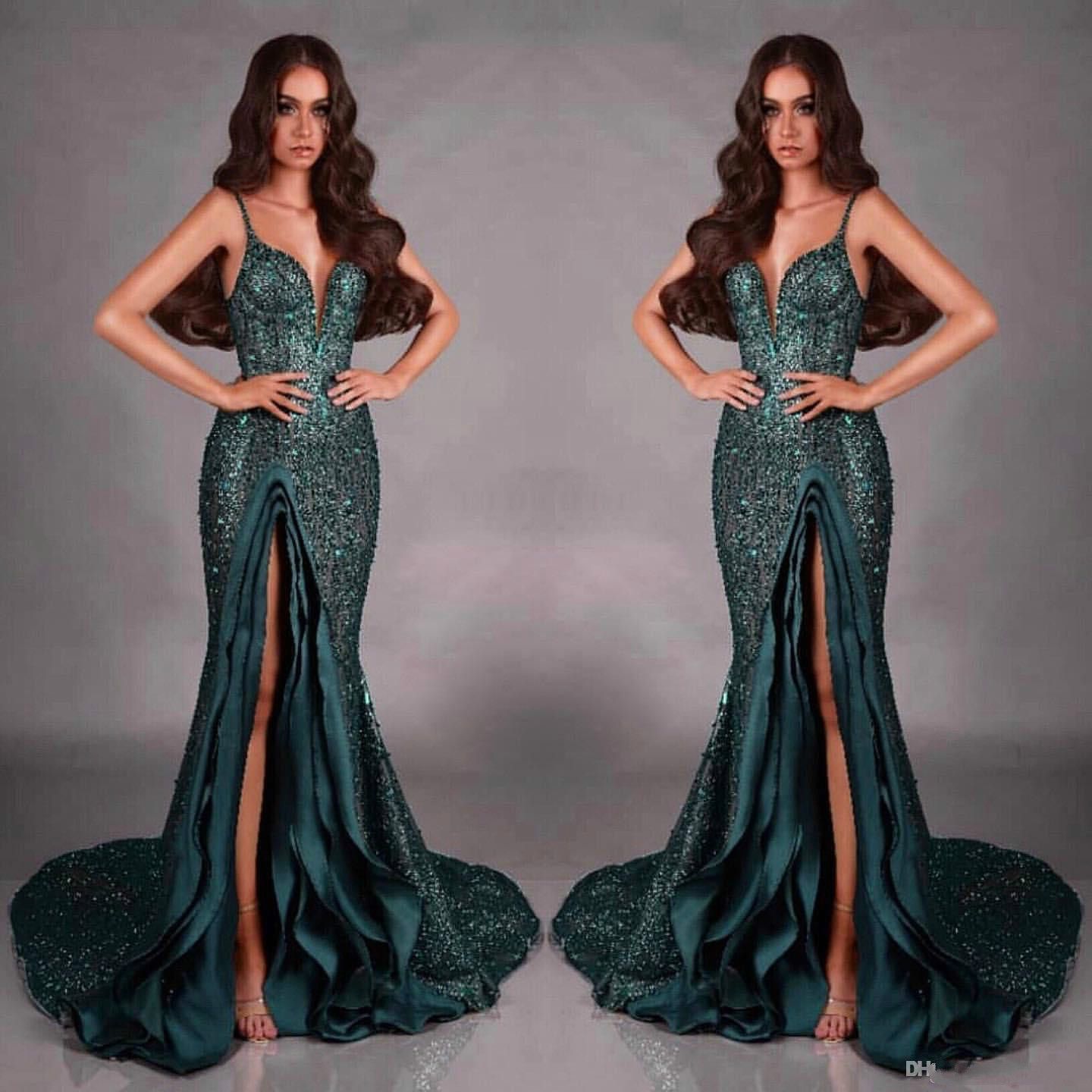 dark green sparkly dress