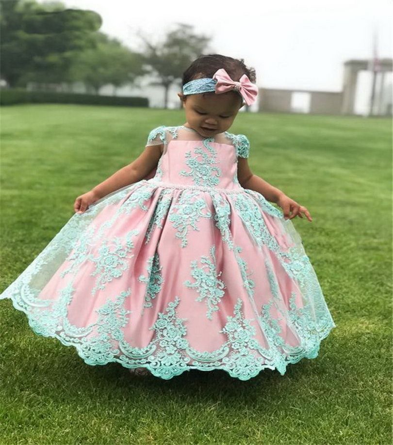 Girls Birthday Dress With Big Bow 