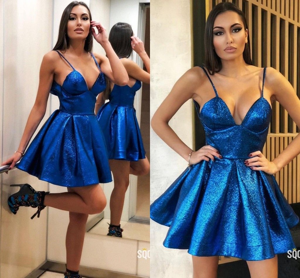 royal blue sequin dress short