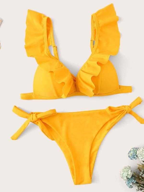 yellow bathing suit top