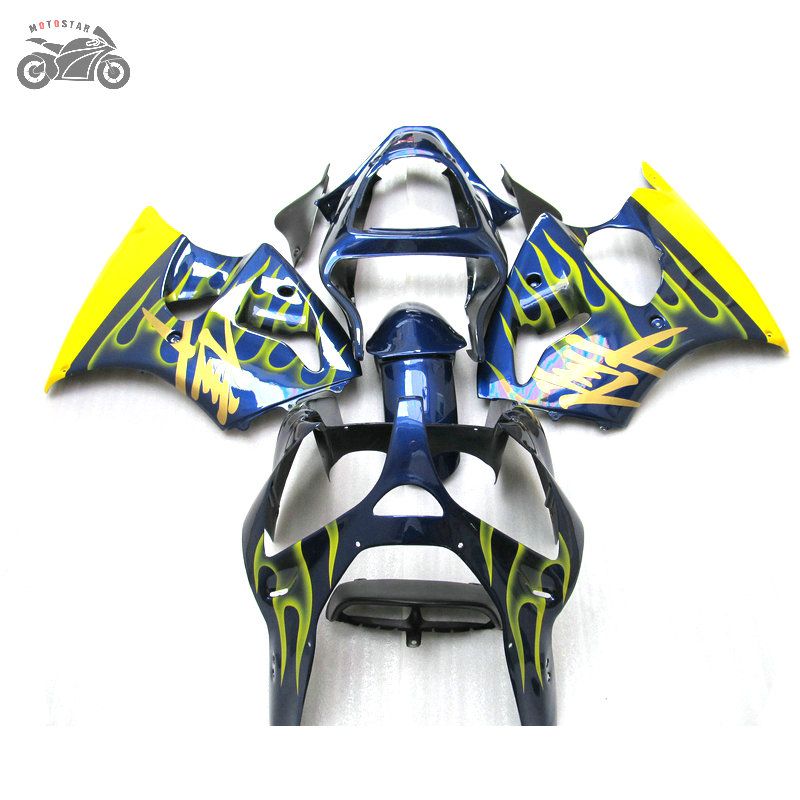 Injection Fairings Kit For Kawasaki Ninja ZX6R 2000 2001 2002 Yellow Blue Motorcycle Fairing Kit 636 00 02 ZX 6R 00 01 02 ZX 6R Cheap Motorbike Parts Cheap Motorcycle Accessories From Motostar, $321.61| DHgate.Com