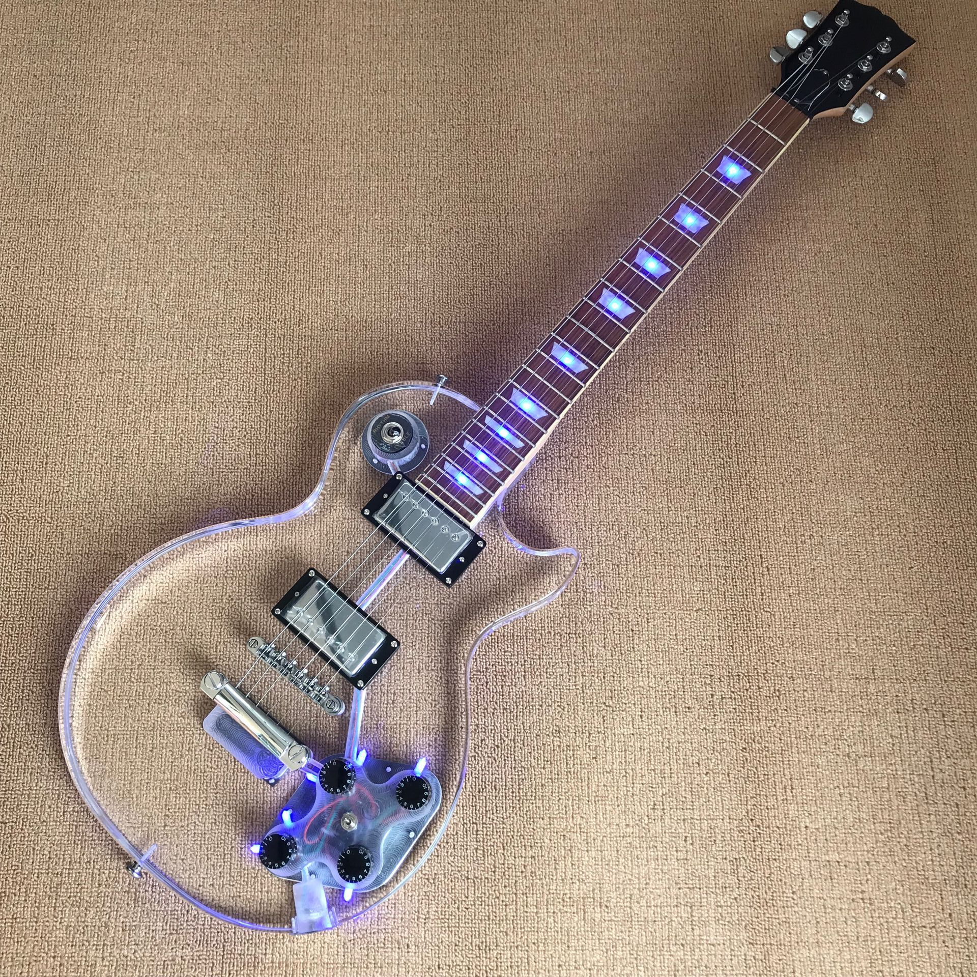 Compra Guitarra Eléctrica De Acrílico De 6 Cuerdas, Cabeza De Piano De Arce  Y Cuerpo De Acrílico Transparente Y Lámpara LED, Entrega Gratuita Barato |  Entrega Rápida Y Calidad | Es.Dhgate