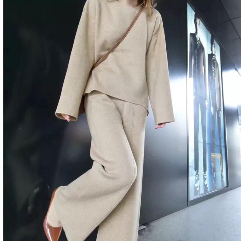 knit pants and sweater set