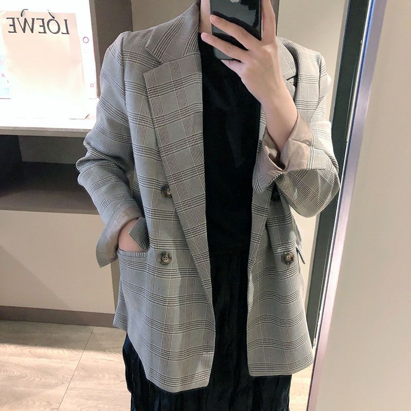 vintage plaid blazer