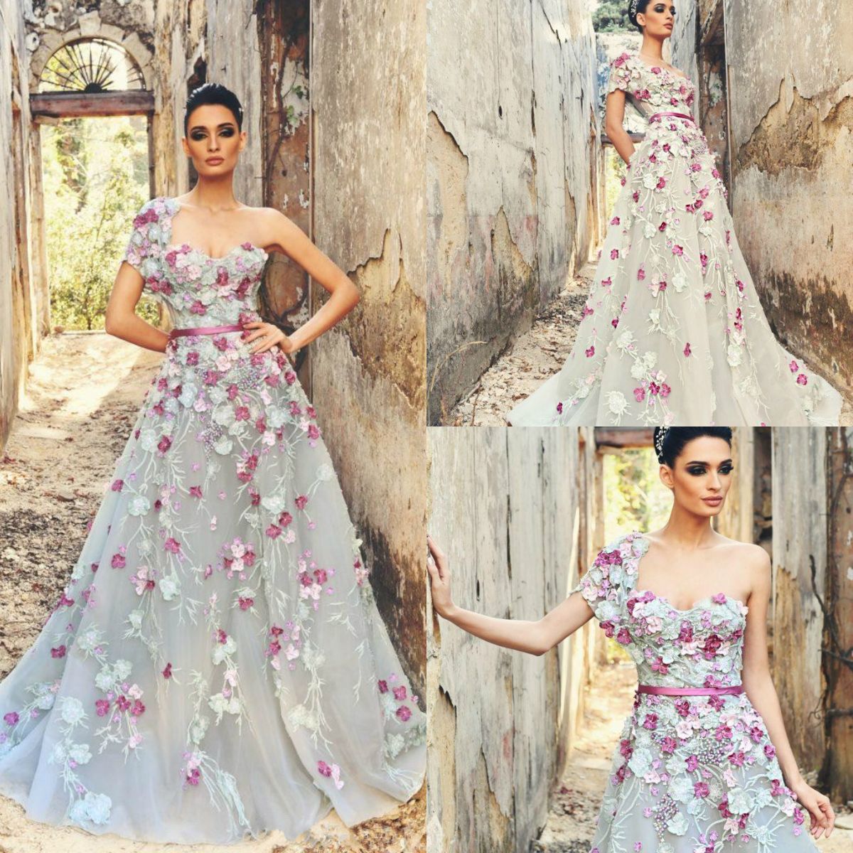 2019 Newest Strapless 3D Flower Prom Dresses, Elegant Long Prom Dresses 2019 Newest Strapless 3D Flower Prom Dresses, Elegant Long Prom Dresses