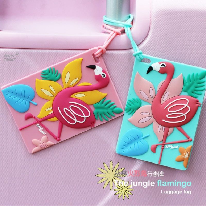 Jungle Flamingo Luggage Tags Suitcase Luggage Tags Travel Accessories Baggage Name Tags 2 PCS