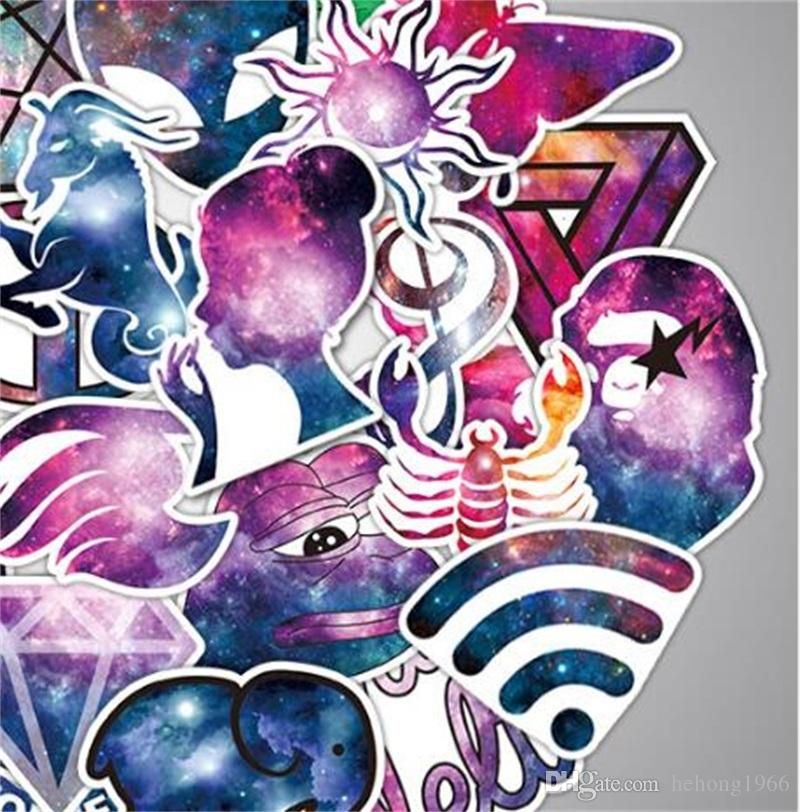 Details about   35Pcs Starry sky PVC Waterproof Wall Sticker on Laptop Luggage Skateboard Phone 