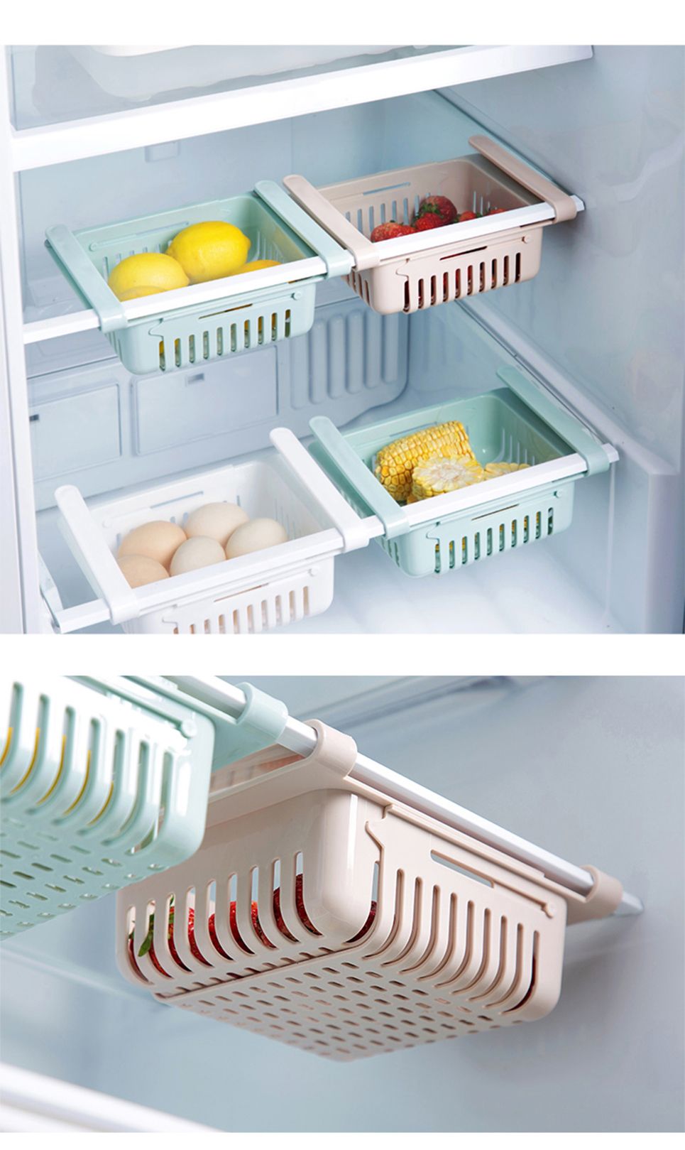 2020 Stretchable Fridge Organizer Fresh Kitchen Article