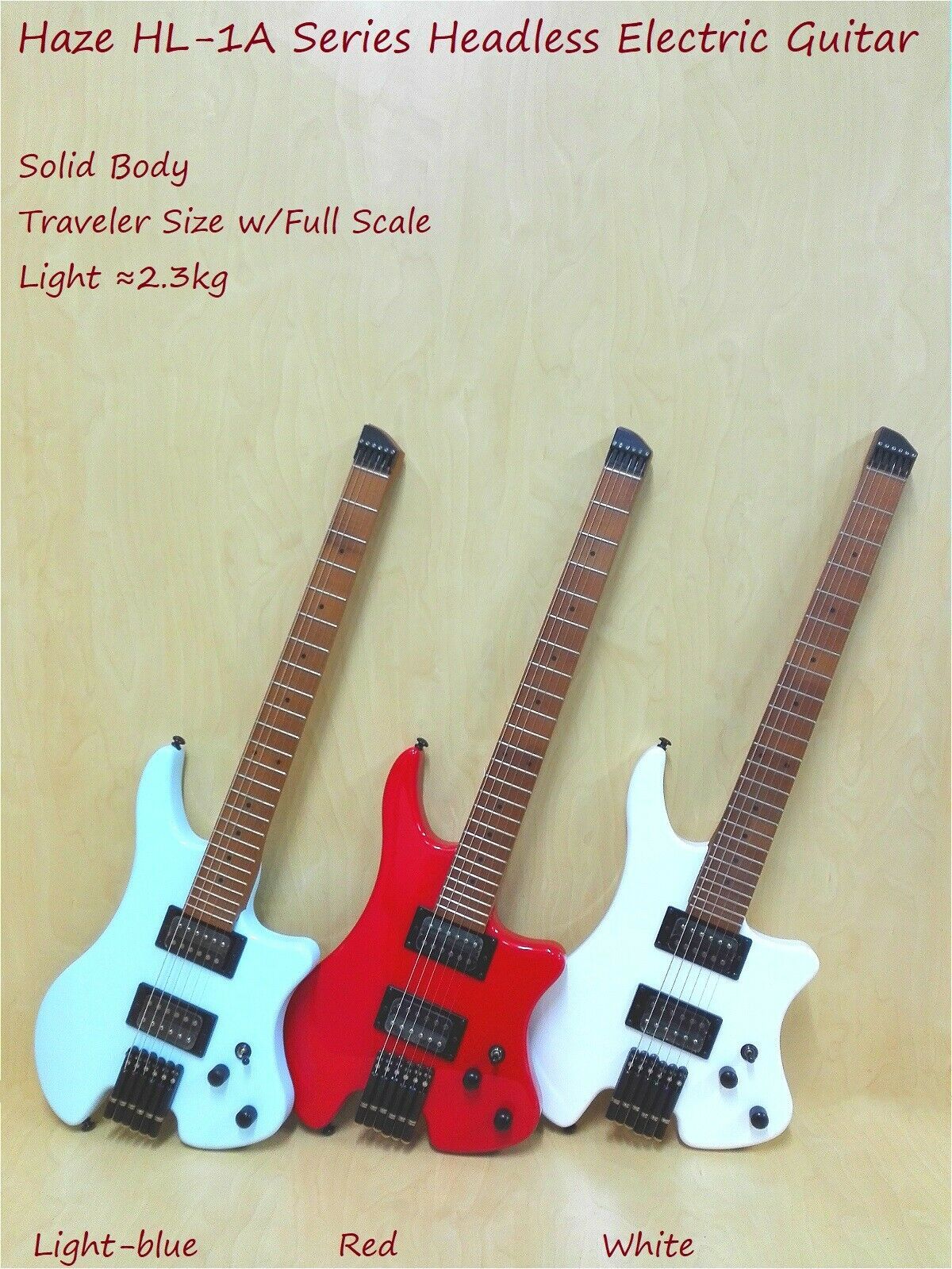 Compra Poco Brumoso Peso Sin Cabeza De La Guitarra Eléctrica, HH, Cuerpo  Sólido, Blanco + Bolsa HL 1A WH Barato | Entrega Rápida Y Calidad |  Es.Dhgate