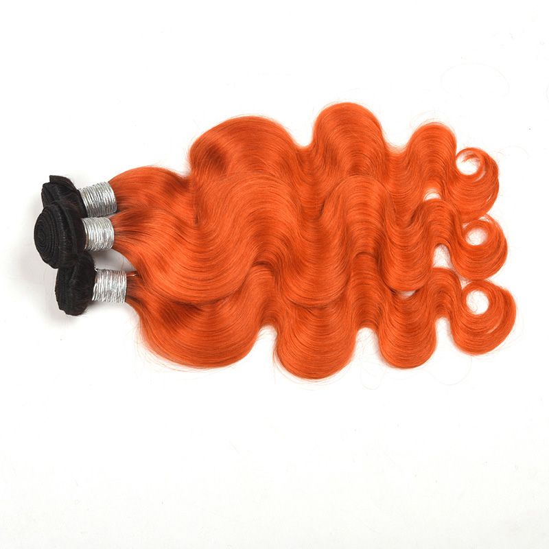 2019 Malaysian Virgin Hair Extensions 1b Orange 3 Bundles With