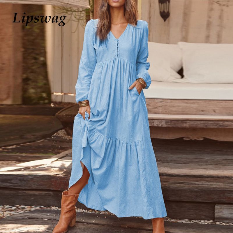 long sleeve pleated maxi dress