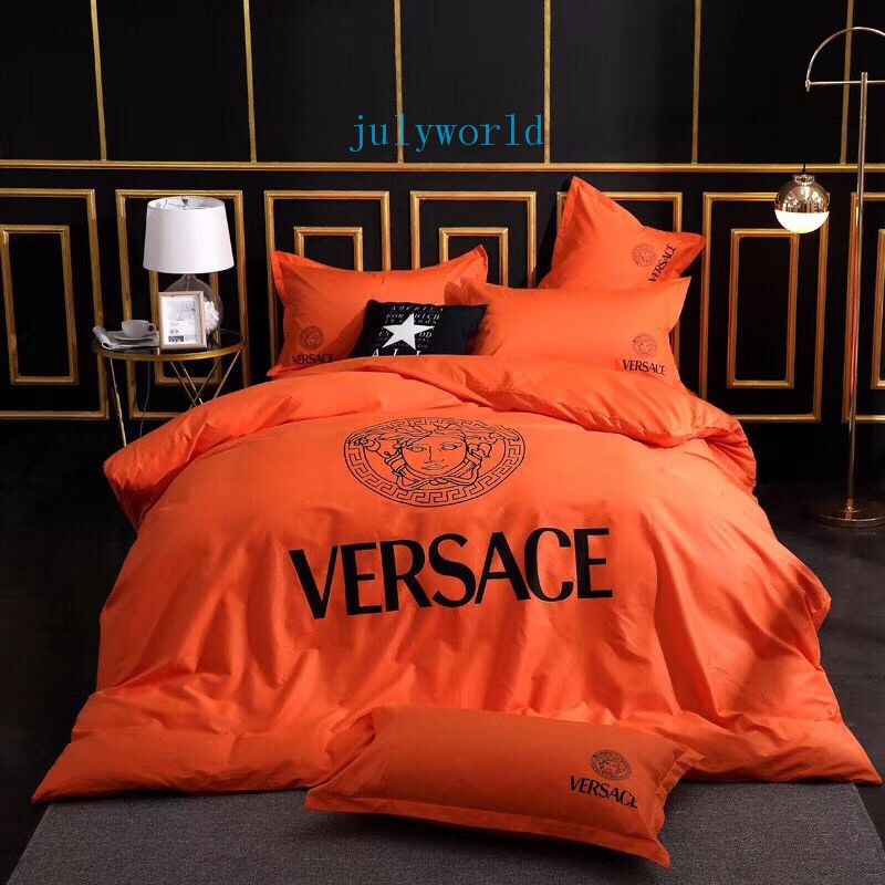 Orange Bed Cover Sets Goddess Print Fashion Spring Summer Bedding