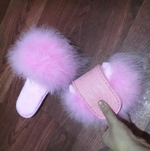 feather house slippers