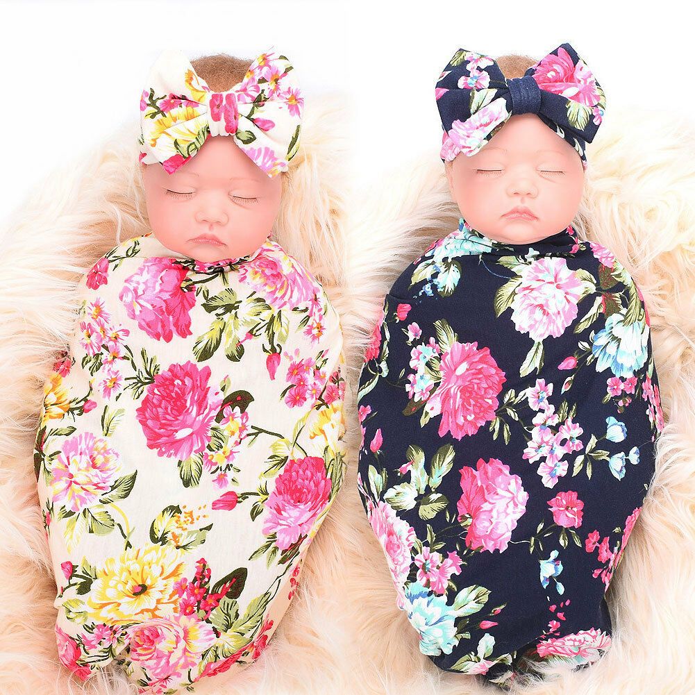 newborn swaddle and headband