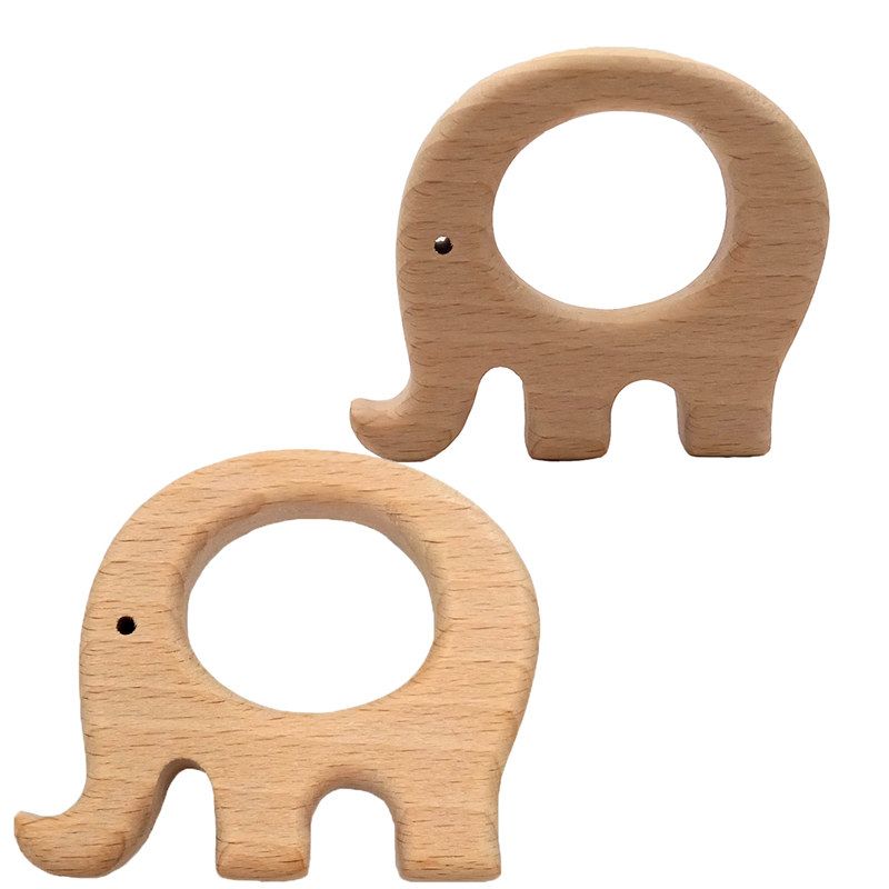 wooden elephant teether