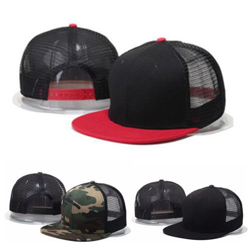 Trucker Hat Mesh Baseball Snapback Cap Adjustable Flat Plain Blank Hip Hop Mens 