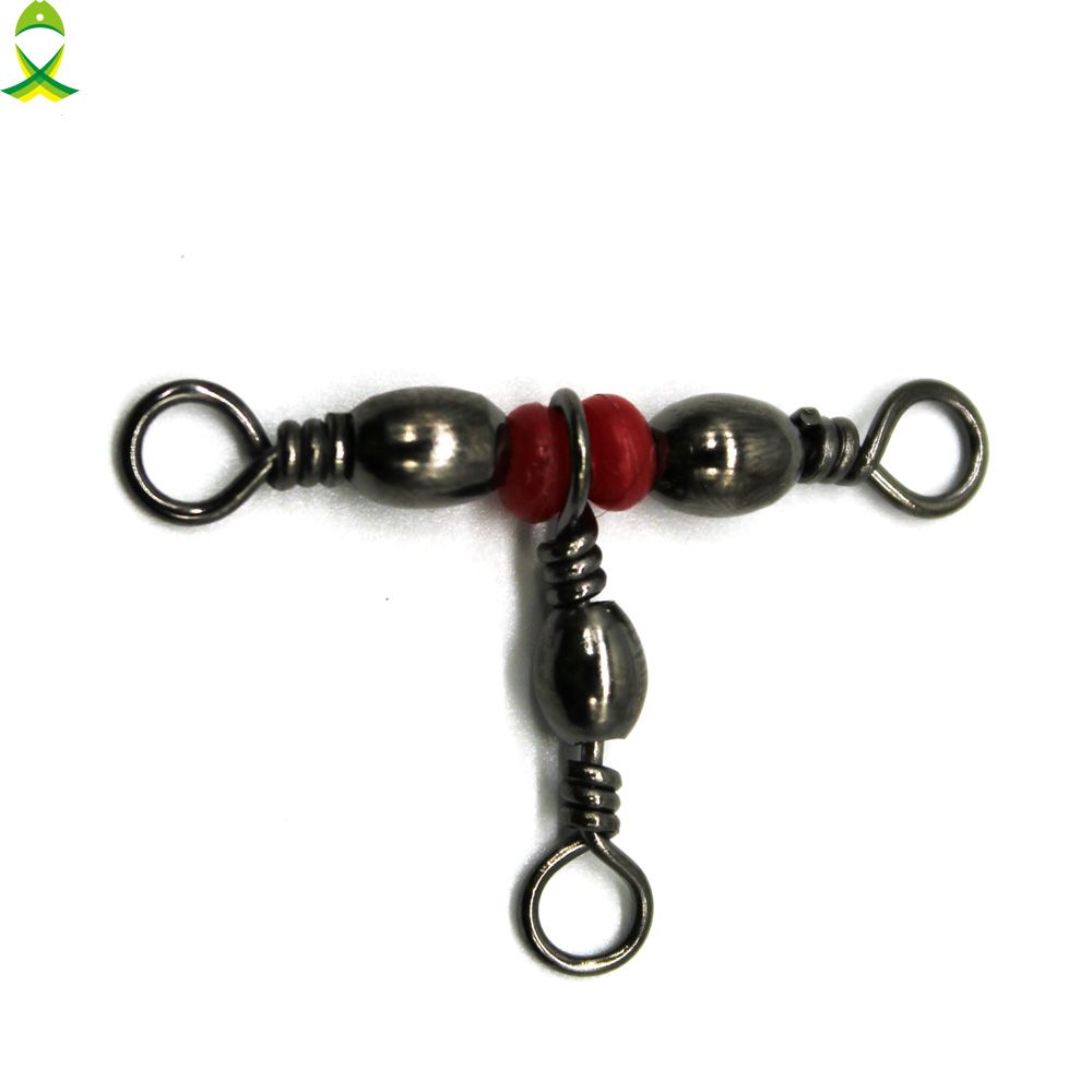 200PCS//Pack Fishing Barrel Bearing Rolling Swivel Solid Ring Connector 1#-14#