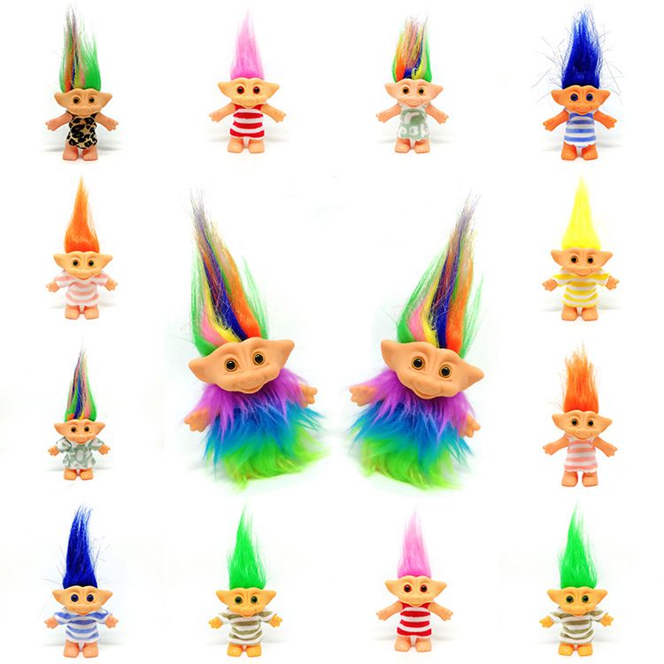 Colorful Hair Troll Dolls 10cm Size With Beautiful Cloth Doll Super