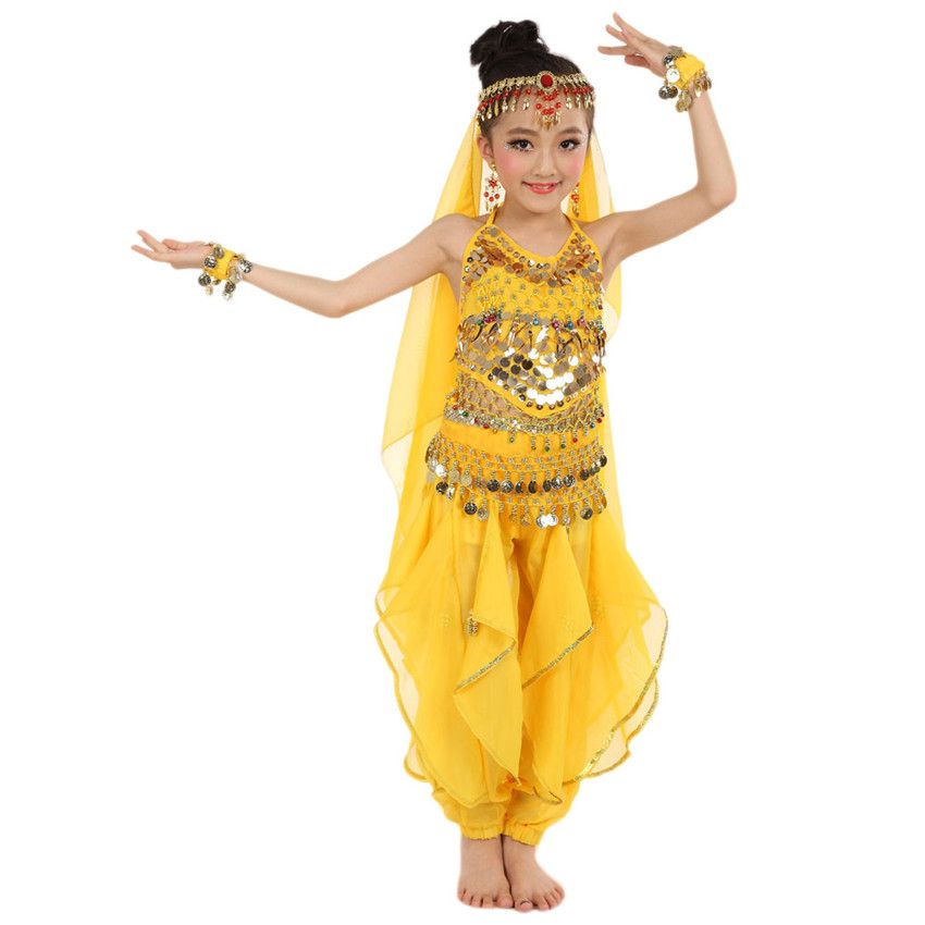 Handmade Kids Girl Egypt Dance Costumes Belly Dancing Clothes Halloween Dresses
