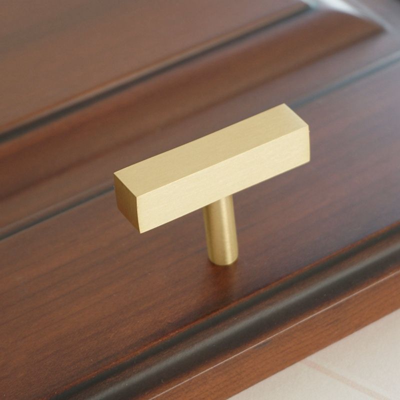 2020 Solid Brushed Brass Cabinet Drawer Knobs And Pulls Gold