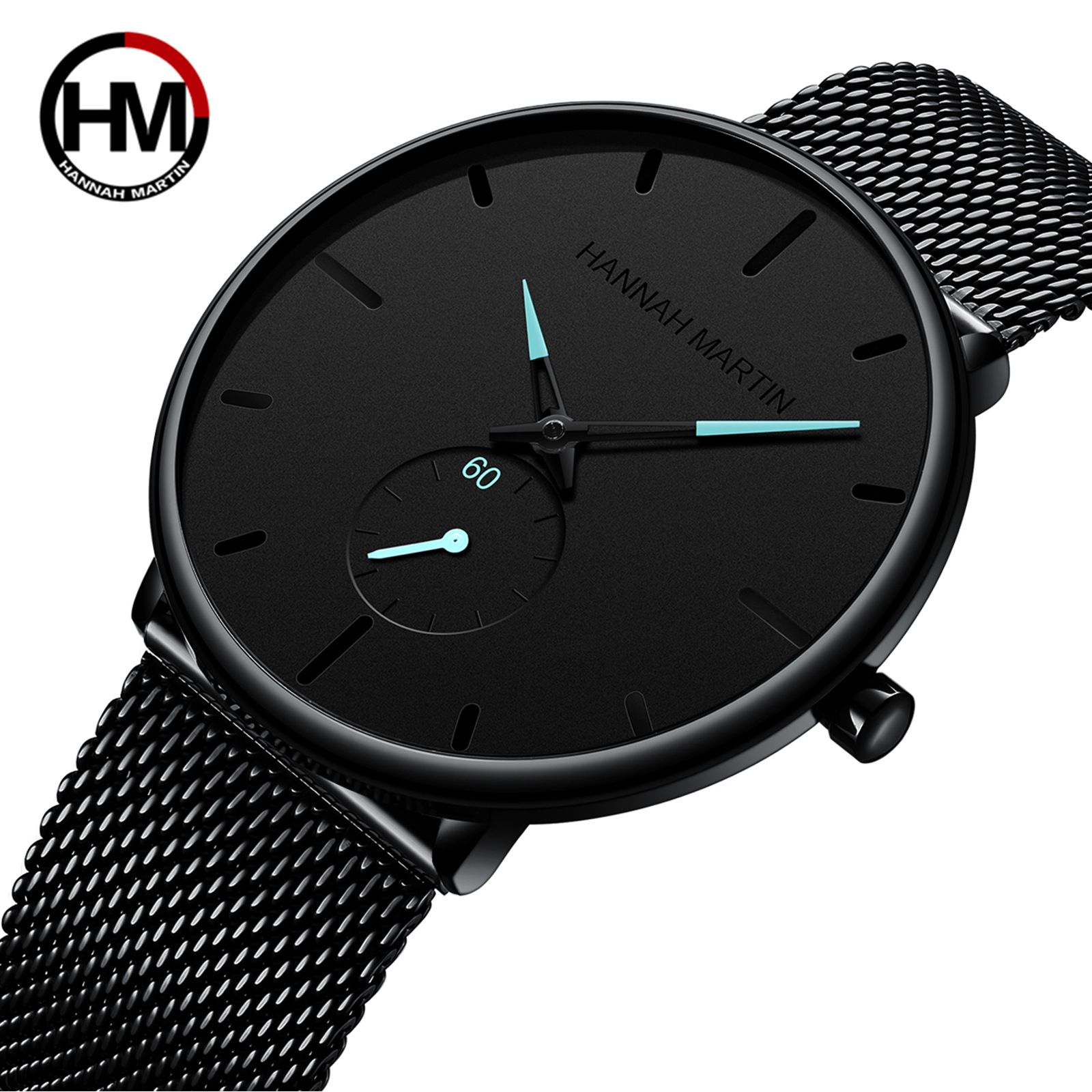 all black waterproof watch