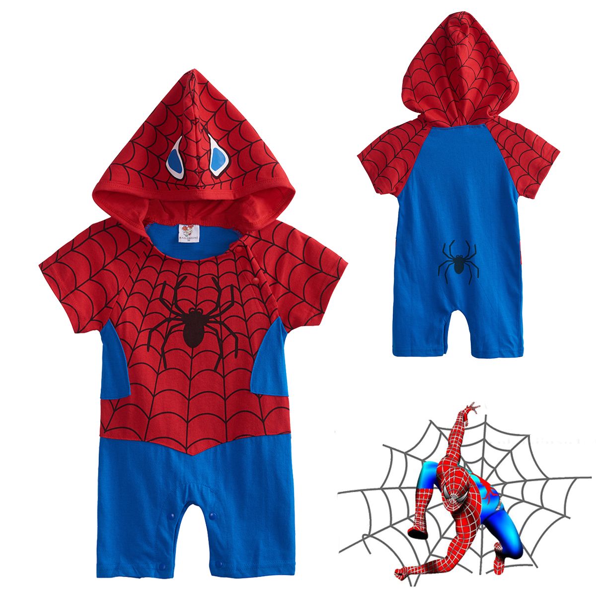 21 Baby Boys Spider Man Romper Toddler Superhero Cosplay Jumpsuit Infant Funny Costume Bebe Outfit With Hat Short Sleeves From Aylaxue 12 27 Dhgate Com
