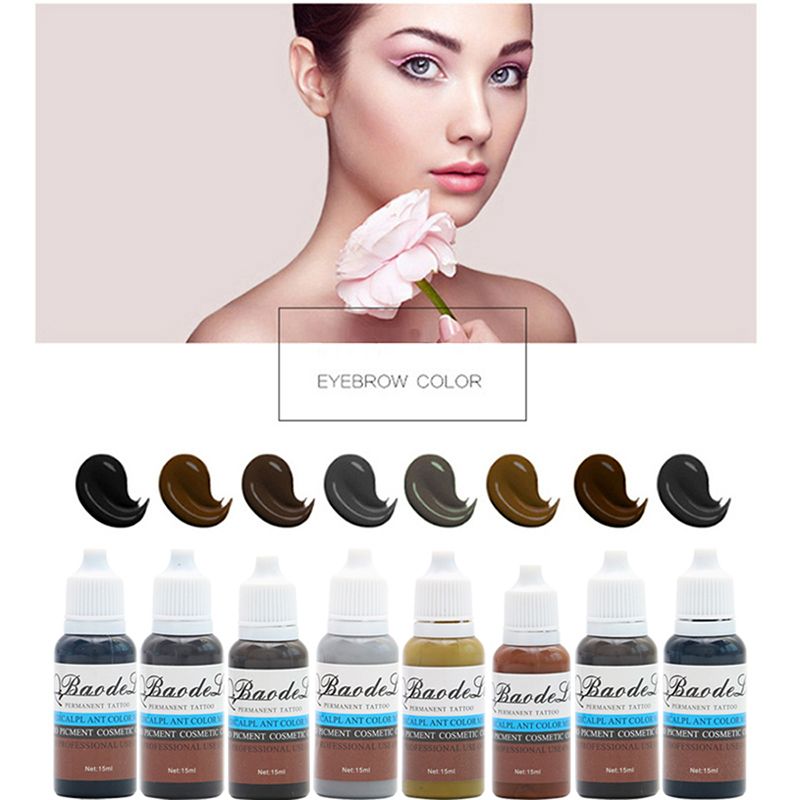 New Tattoo Ink Permanent Microblading Pigmentos Make Up Set 15ml