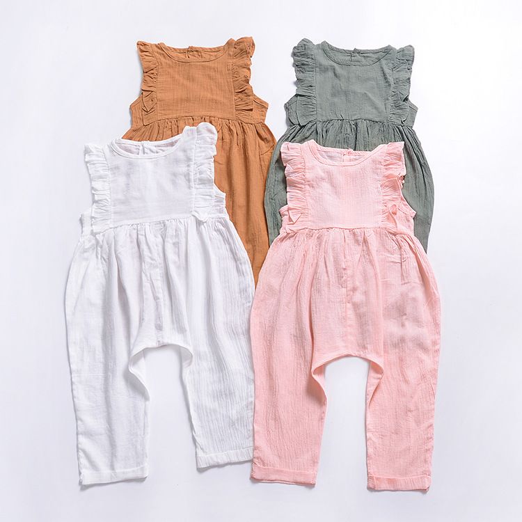 AliveGOT Toddler Kids Strappy Backless Baby Overall Harem Straps Romper Ruffles Playsuit Clothes Outfits AliveGOT Toddler Kids Strappy Backless Baby Overall Harem Straps Romper Ruffles Playsuit Clothes Outfits