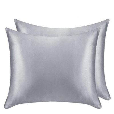 Silver Silk Pillowcase.