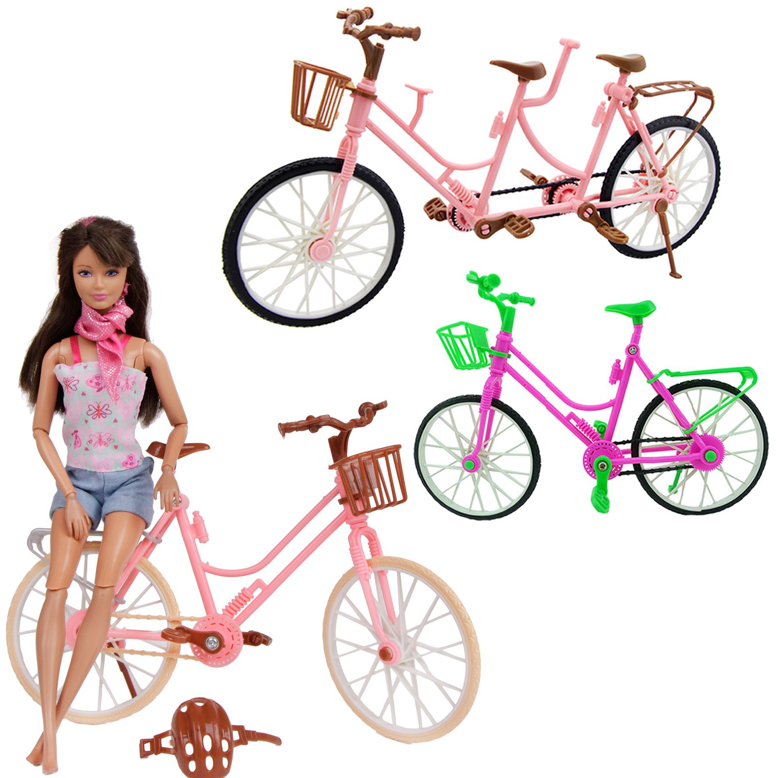 barbie doll bike set