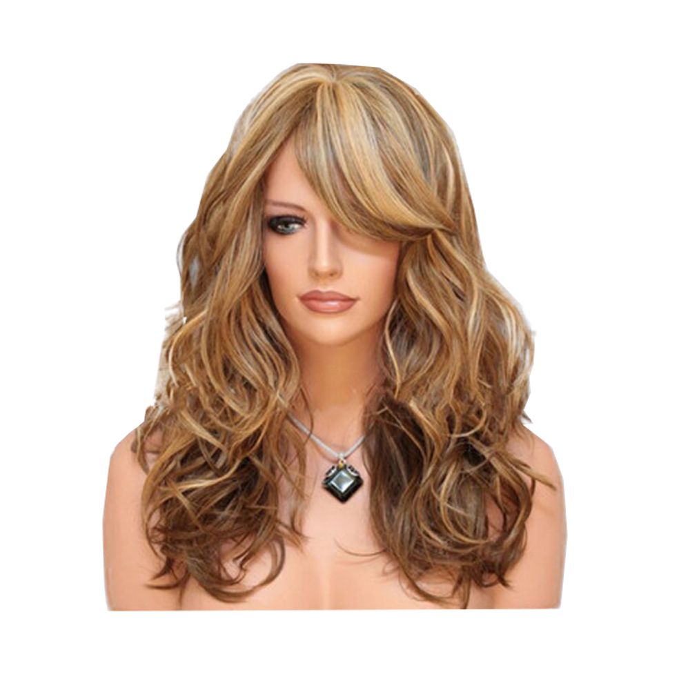 Polychromatic Medium Length Curly Hair Set With Synthetic Fibers