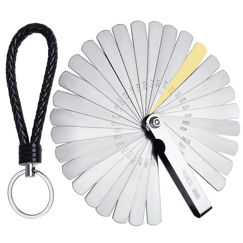 0.02-1.0 mm Calibrador de galgas Herramienta de medición de galgas de espesores Plegable de acero inoxidable Juego de indicadores de galgas de métrica doble e imperial impermeables