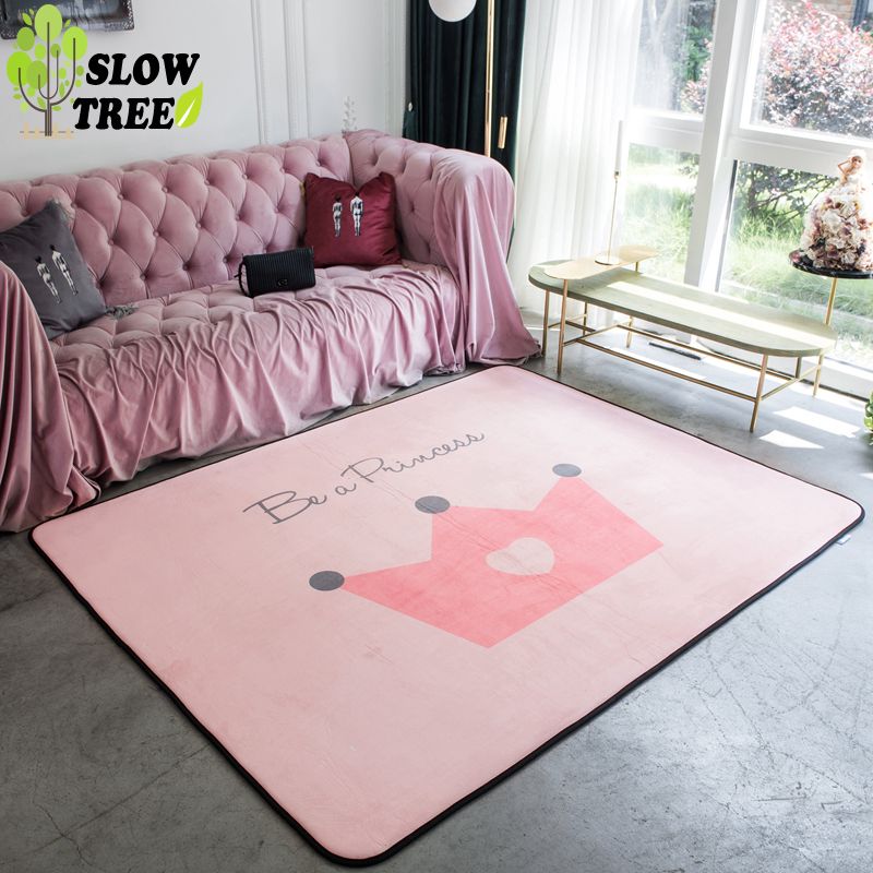 Slow Tree Nordic Colorful Living Room Carpet Pink Home Bedroom