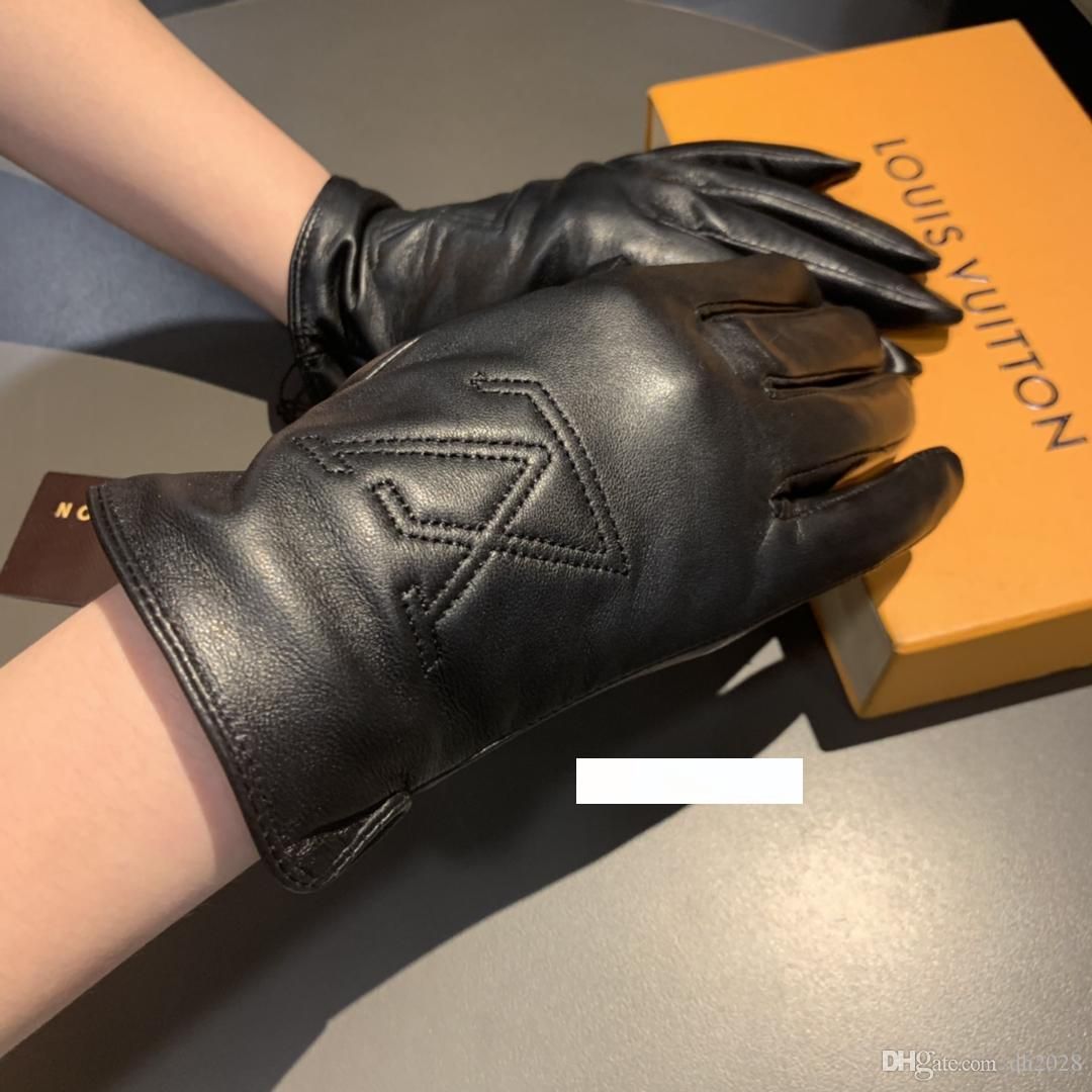 Goddess Leather Gloves With Box Warm Women Gloves Winter Outdoor