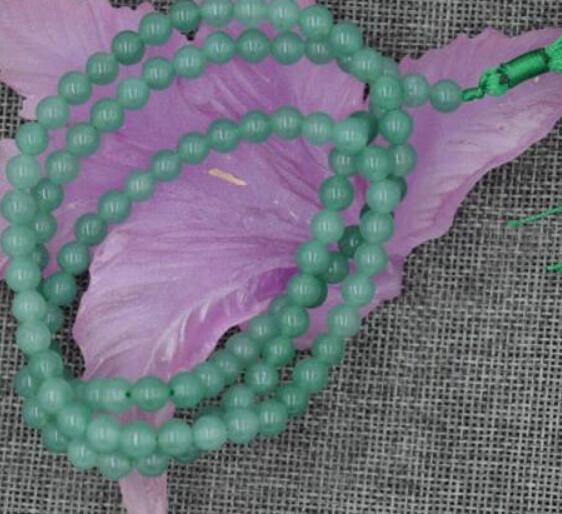 Buddhist 108 Pink Mala Jade Necklace Prayer Beads 6mm 