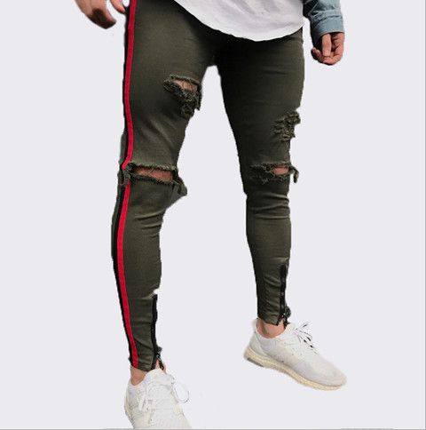 Mujeres ripped verde ejército waisted Denim Pantalones estrechos Borken  completo lápiz Vaqueros algodón de las señoras estiramiento Pantalones  Delgado Vaqueros|jeans lady|pencil jeanswomens ripped - AliExpress