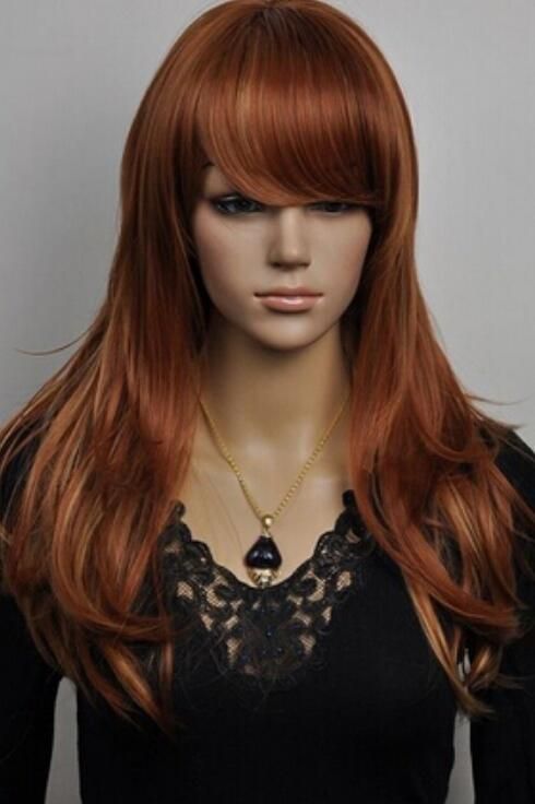 long dark brown cosplay wig
