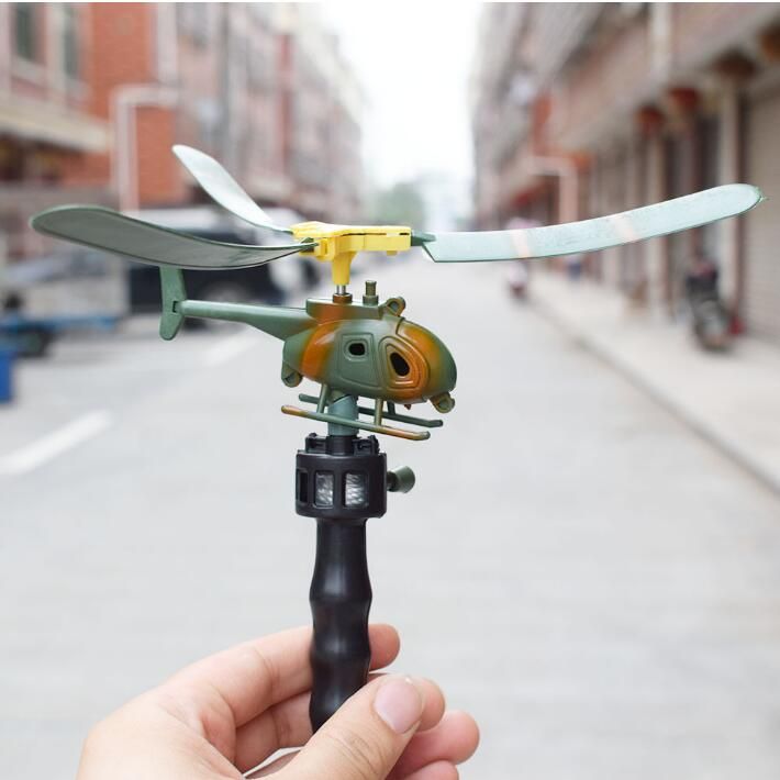 toy helicopter on a wire