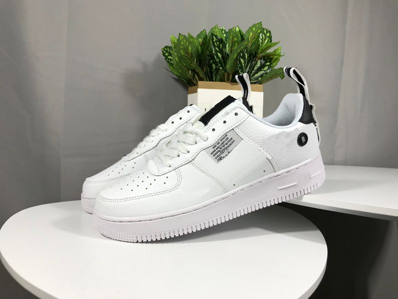 Nike Air Force 1 Just Do It Utility Hombres Zapatos casuales Negro Blanco Just