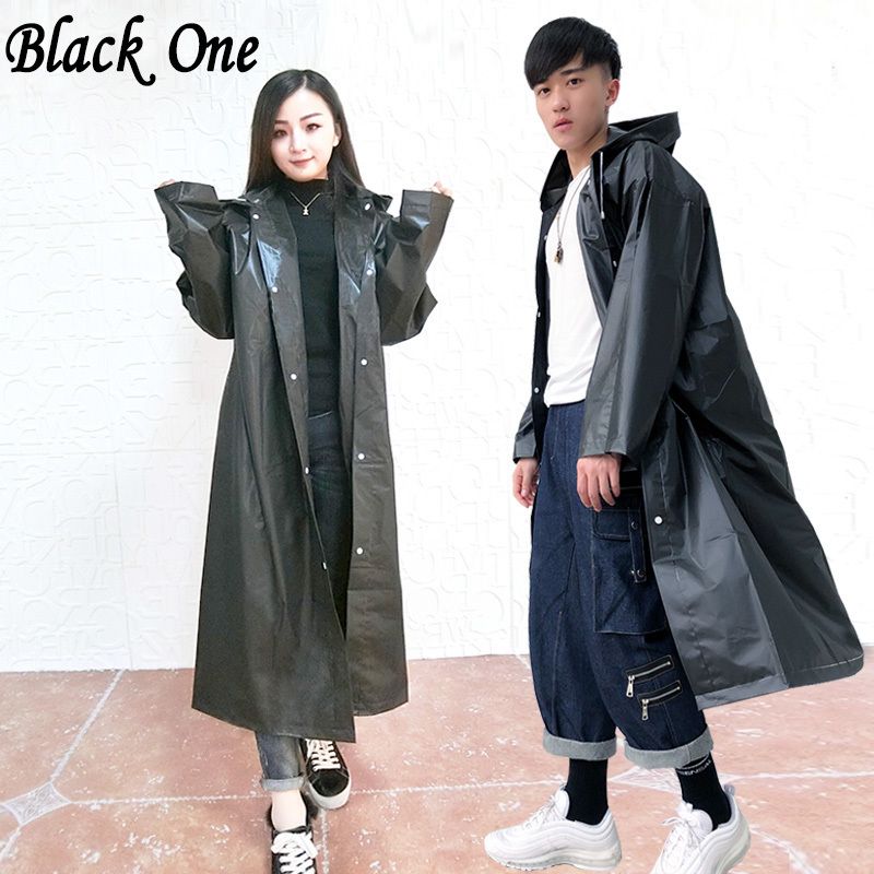 Women Raincoat Men Black Rain Clothes 