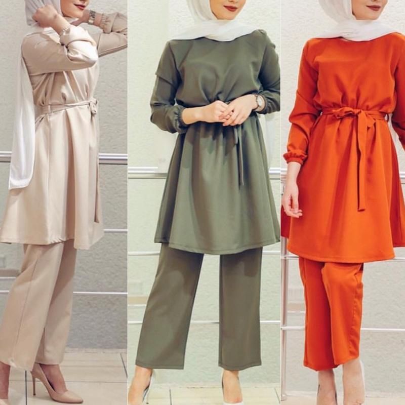 2020 Eid Two Piece Muslim Sets Abaya Turkish Tops Pants Vetment Femme Hijab Dress Abayas For Women Musulman Ensembles Islam Clothing From Shulanliu 26 7 Dhgate Com