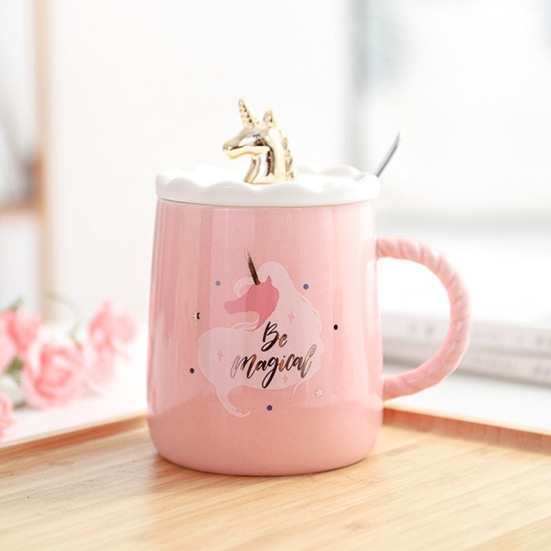 3D Rainbow Unicorn Hotdog dog handle Ceramic Coffee Mug Milk Water Tea Cup Decor 