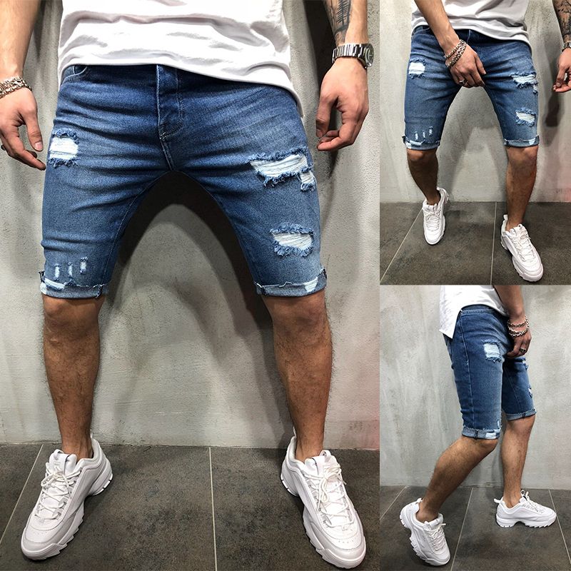 mens tight jean shorts