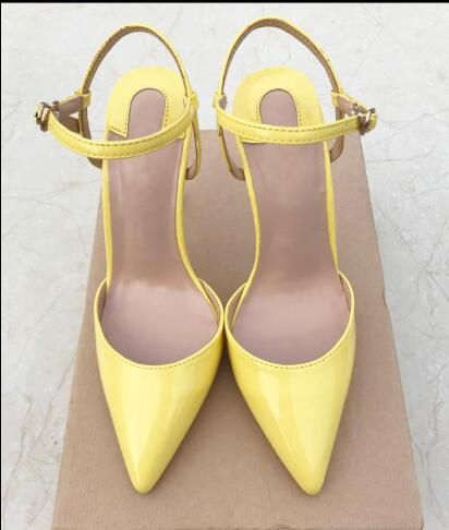 yellow slingback heels