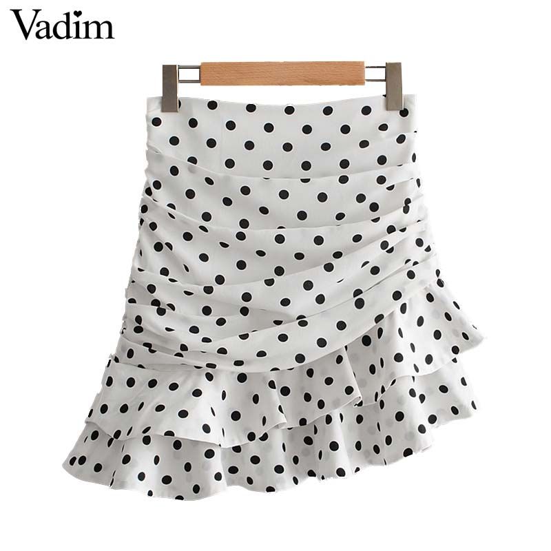 white asymmetrical mini skirt